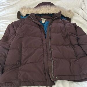LL Bean Brown Puffer Winter Jacket.